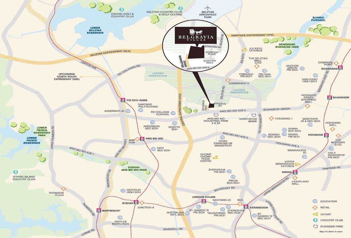 Belgravia Villas - Location map