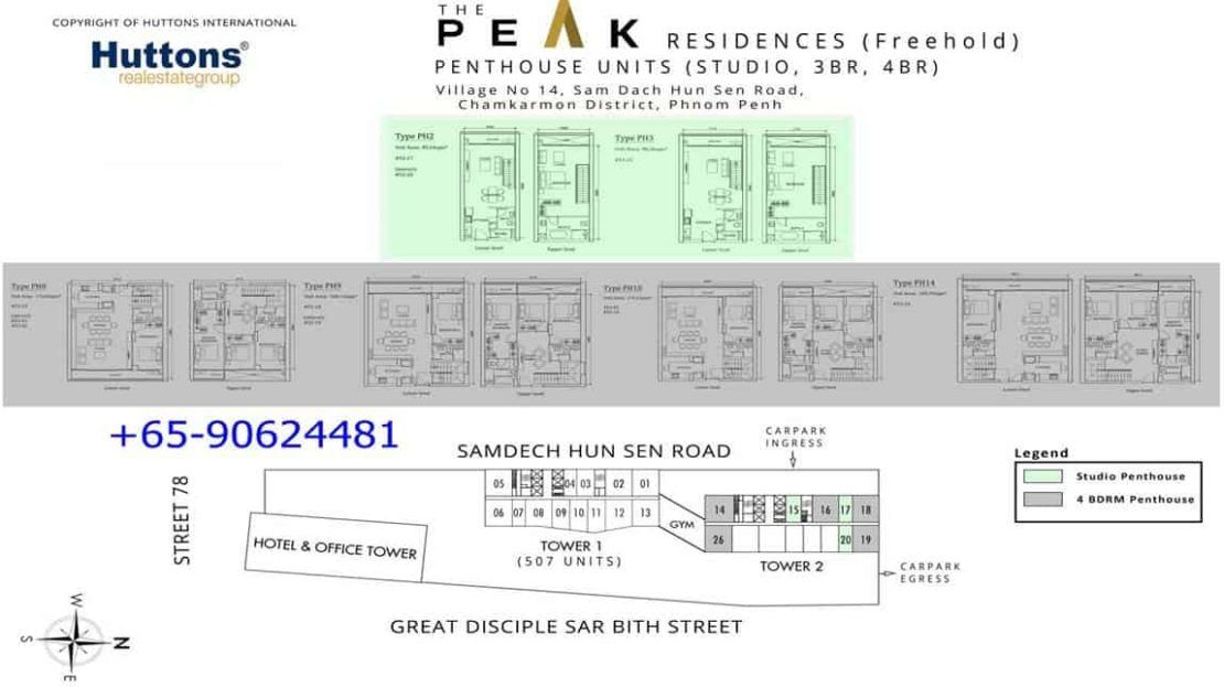 The Peak Cambodia - 3BR & 4BR floor plan