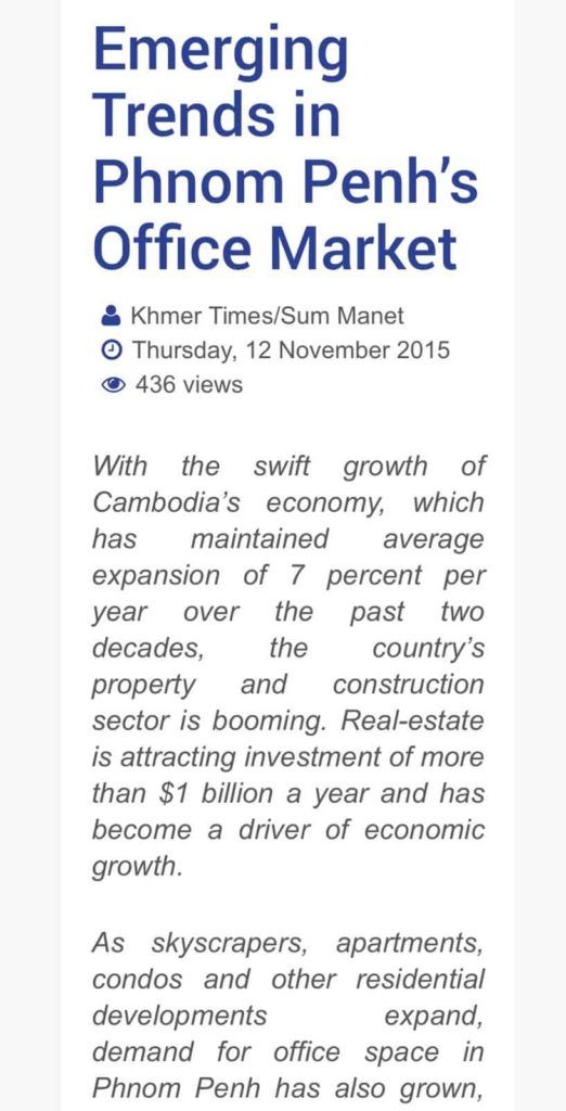 News on Office Trend in Phnom Penh Cambodia