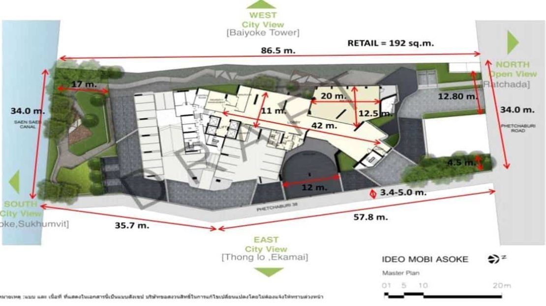Ideo Mobi Asoke - Site Plan dimension