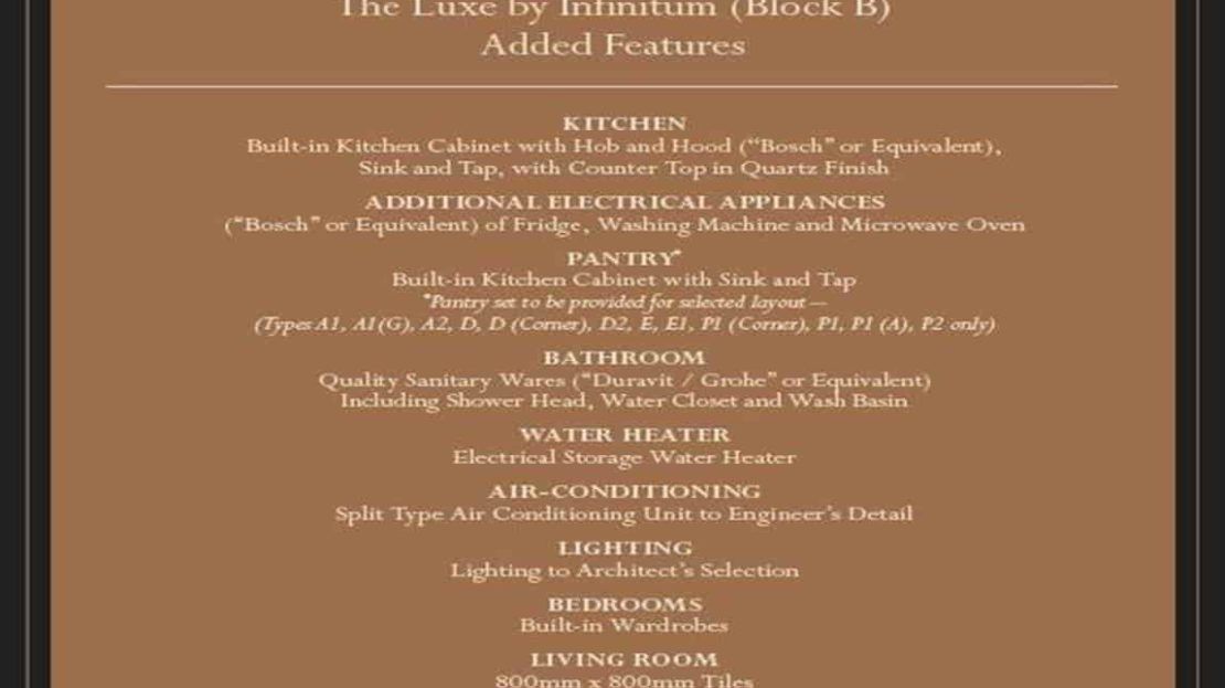The Luxe by Infinitum - added features