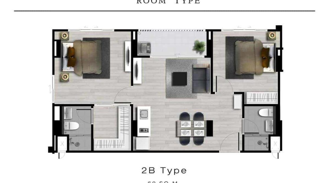 Dcondo Ping - 2 Bedroom