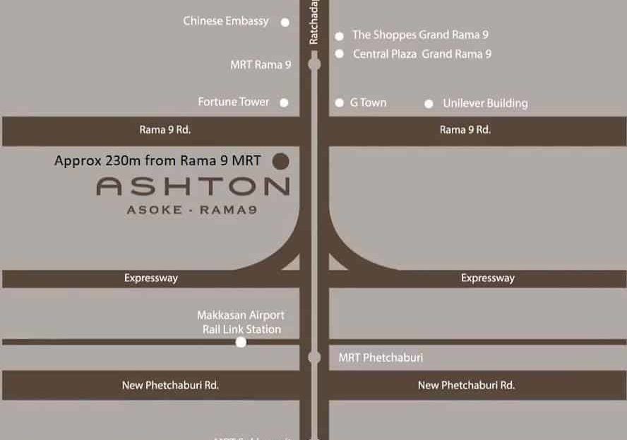 Ashton Asoke Rama 9 - Location Map