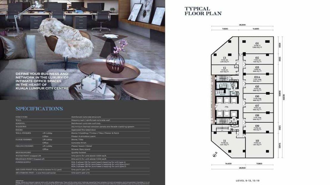 Oxley Towers KLCC - Office Floor Plan