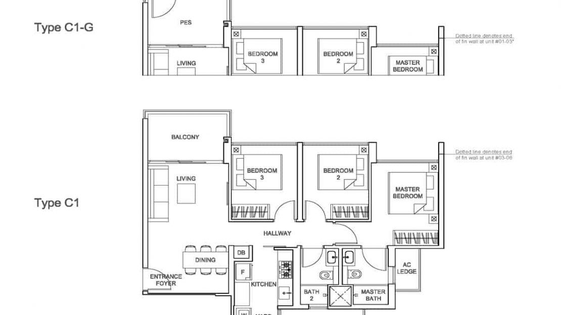Rivercove Residences - Type C1 Floor Plan