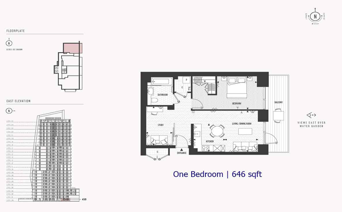 Cashmere Wharf - 1 Bedroom 646sf
