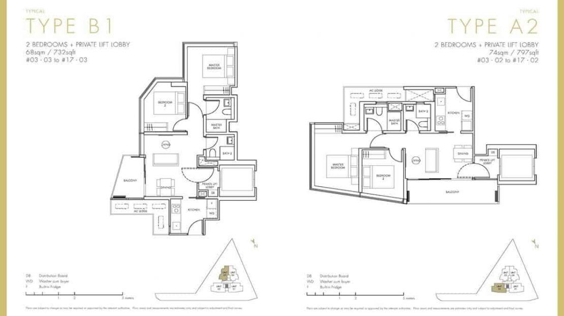 One Draycott - 2BR 732 & 797 sqft