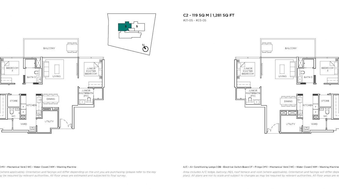 3 Cuscaden - 3 BR Floor Plan