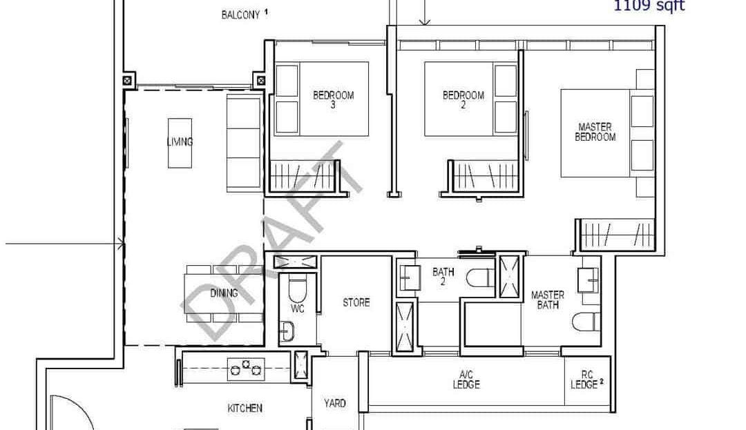 Riverfront Residences - 3 BR Premium Floor Plan