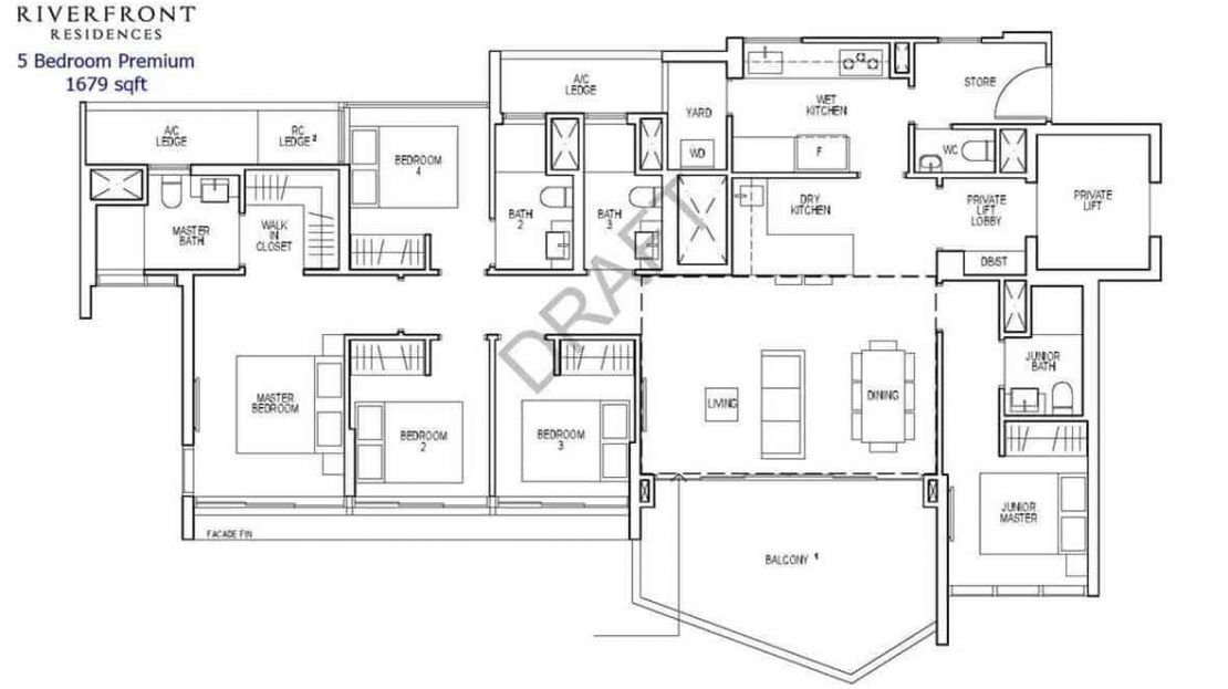 Riverfront Residences - 5 BR Premium Floor Plan