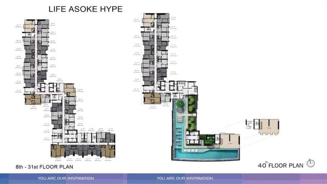 Life Asoke Hype - Level 40 Floor Plan