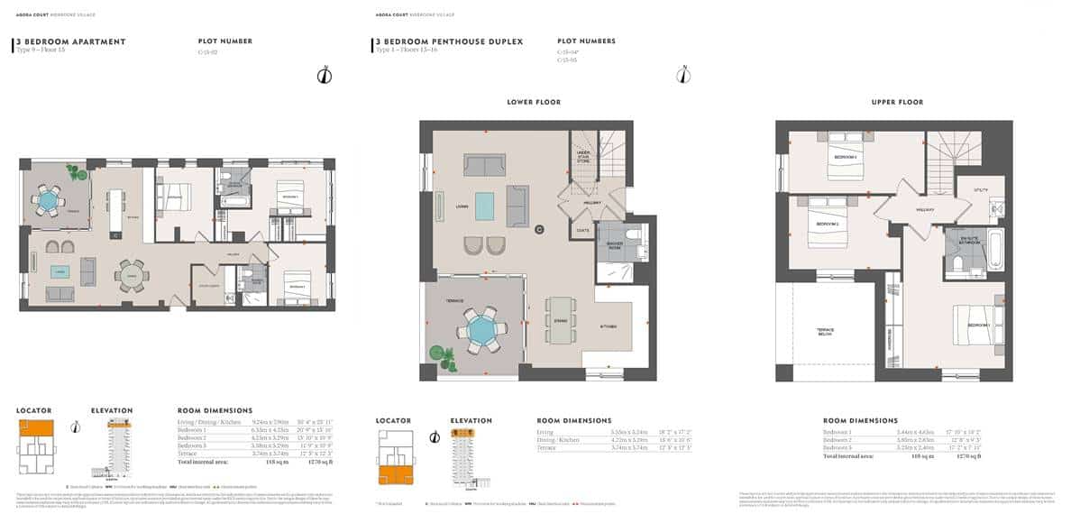 Agora Court - 3 Bedroom Floor Plan