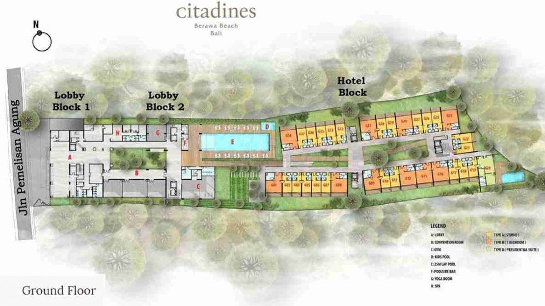 Citadines Berawa Beach Bali Hotel Site Plan