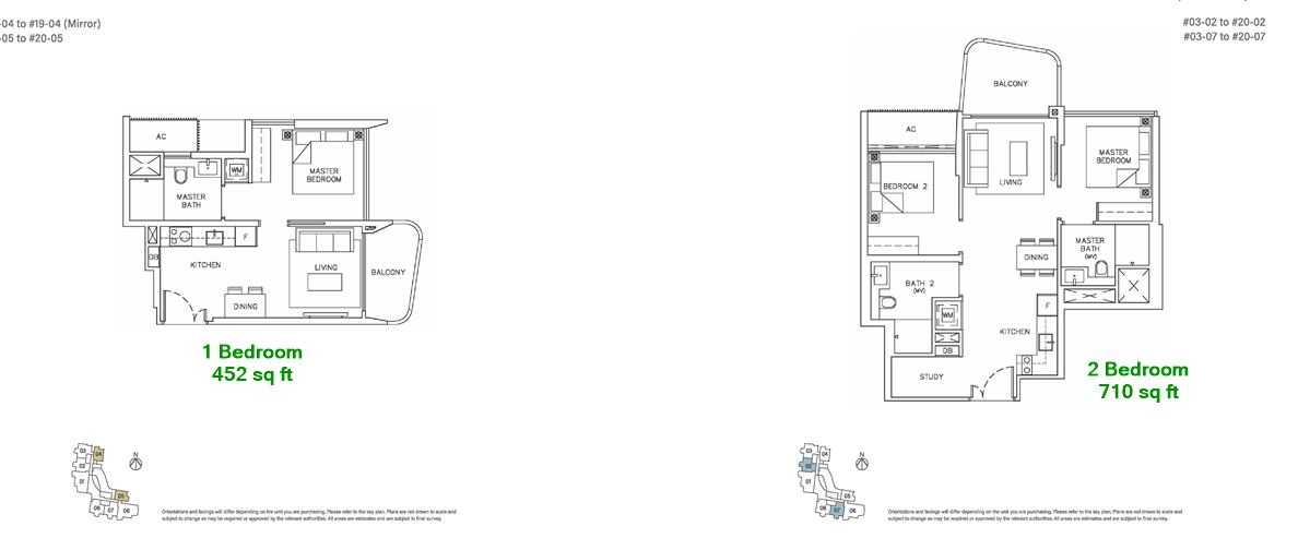 Coastline Residences - 1 Bedroom Floor Plan