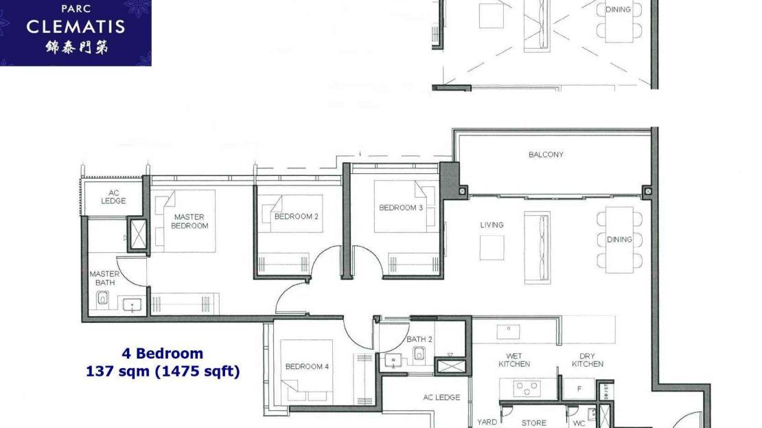 Parc Clematis - 4 Bedroom floor plan