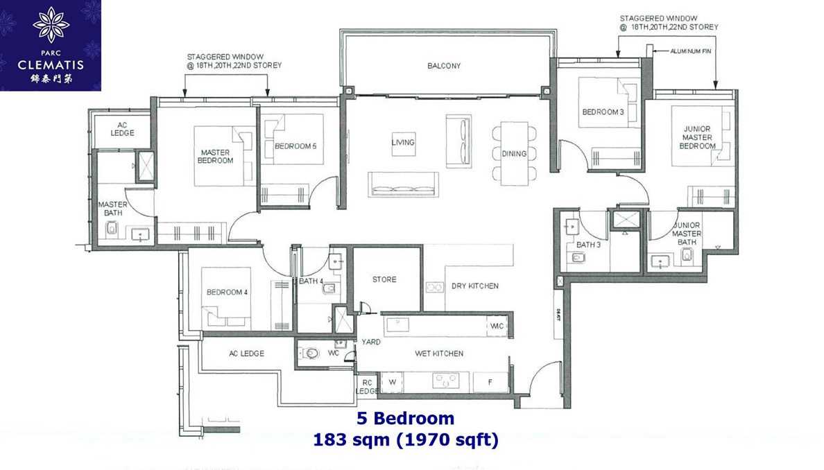 Parc Clematis - 5 Bedroom Floor plan