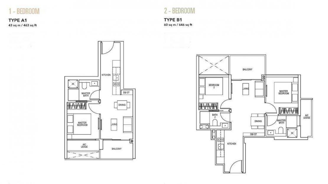 Sky Everton - 1 & 2 BR Floor Plan