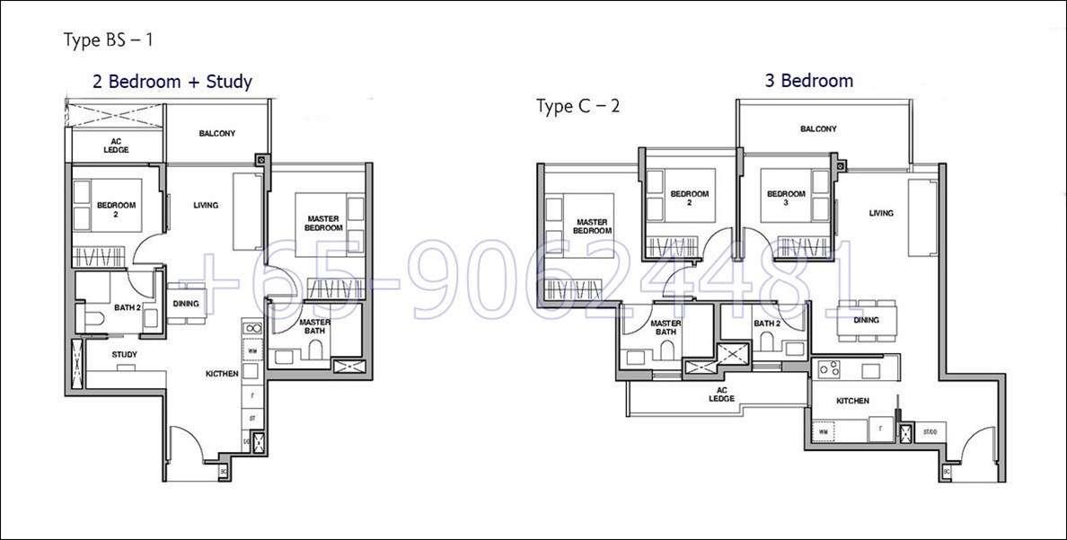 RoyalGreen- 2+S and 3 Bedroom Floor Plan