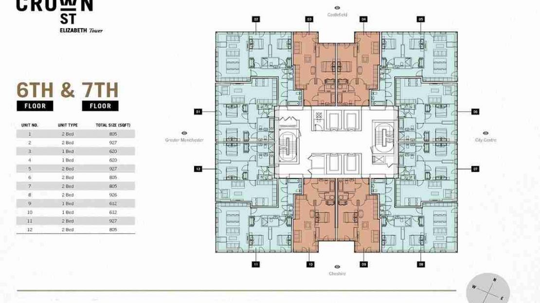 Crown Street Elizabeth Tower - Typical Floor Plan