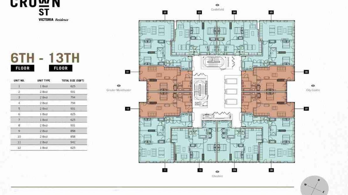 Crown Street Victoria Residence - Typical Floor Plan