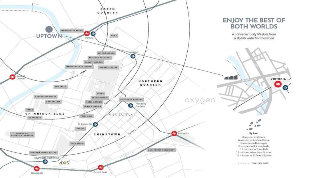 Uptown Riverside Manchester - Location Map