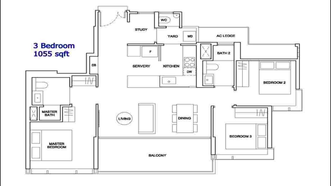 Hyll on Holland 3+S Showflat Floorplan
