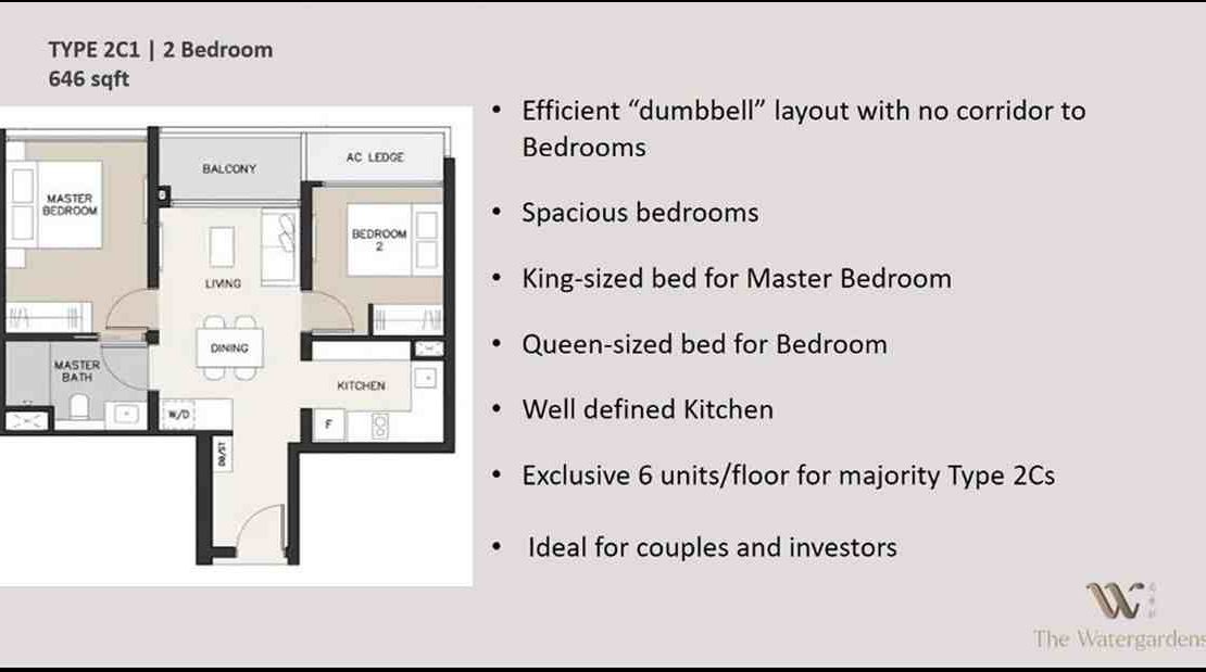 The Watergardens - 2 BR Layout