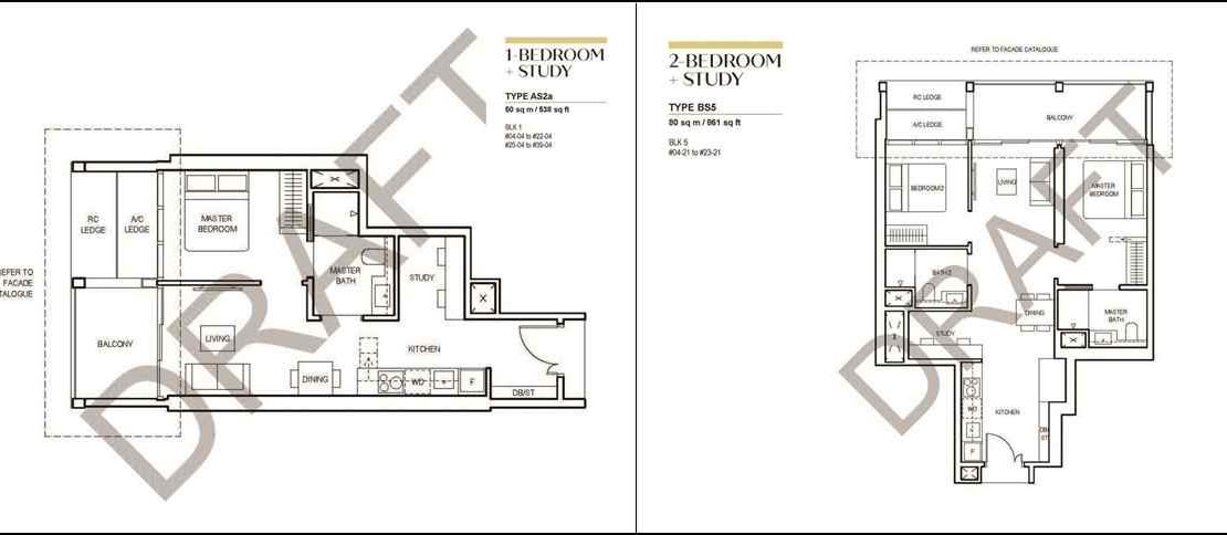 CanningHill Piers - 1 BR & 2 BR floor plan