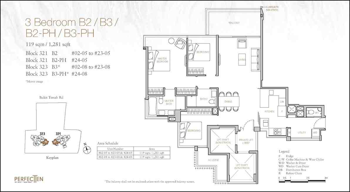 Perfect Ten - Floorplan 3BR Type B2 B3
