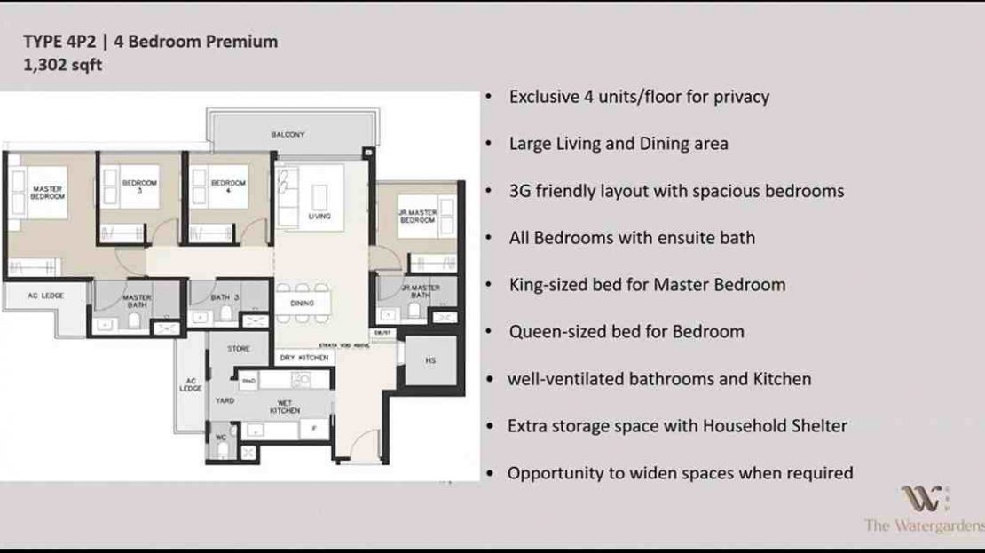 The Watergardens - 4 BR 1302 sqft