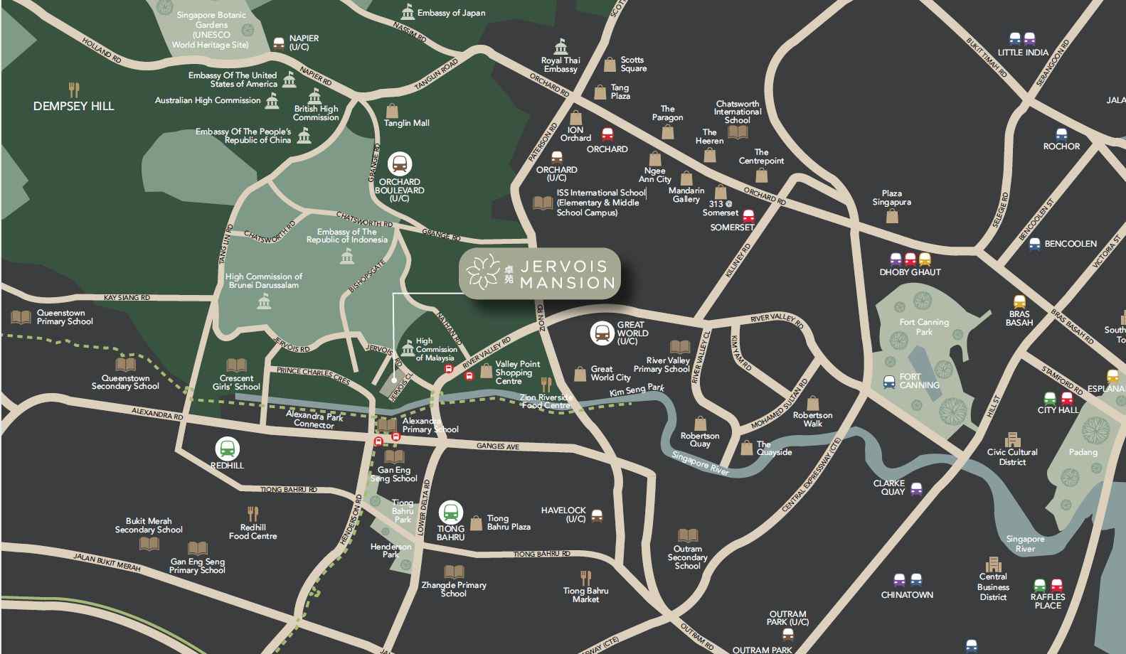 Jervois Mansion - Location Map 1