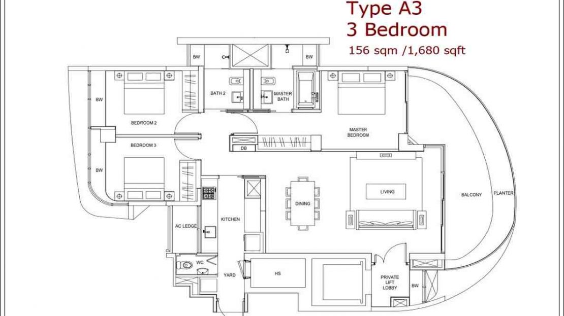 Cape Royale - 3 Bedroom Floor Plan