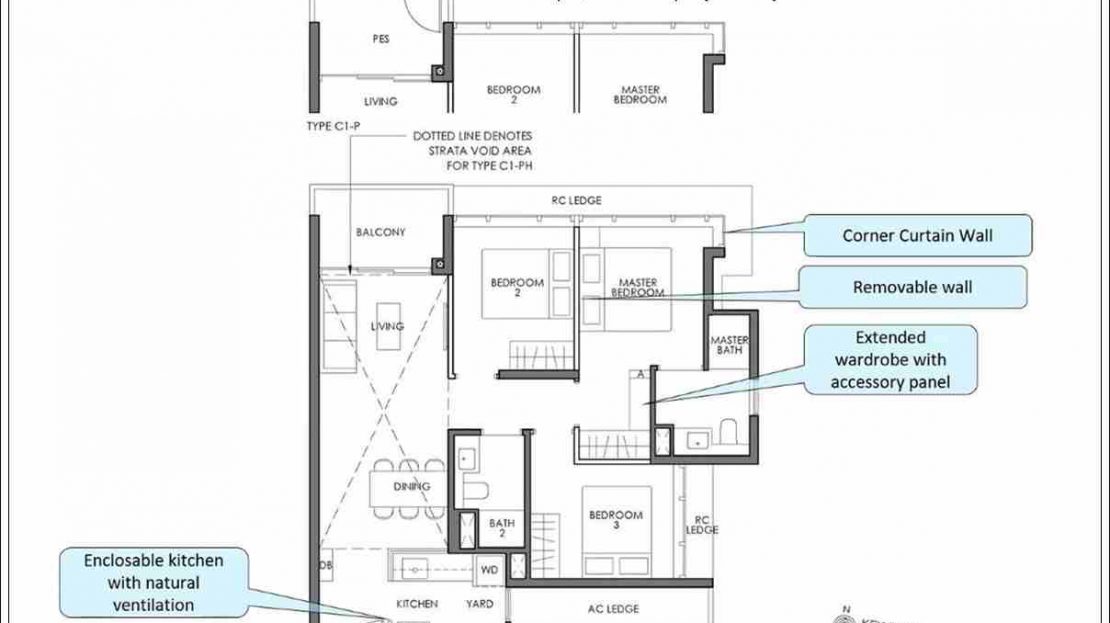 Sky Eden - Type C1 3BR Floor Plan