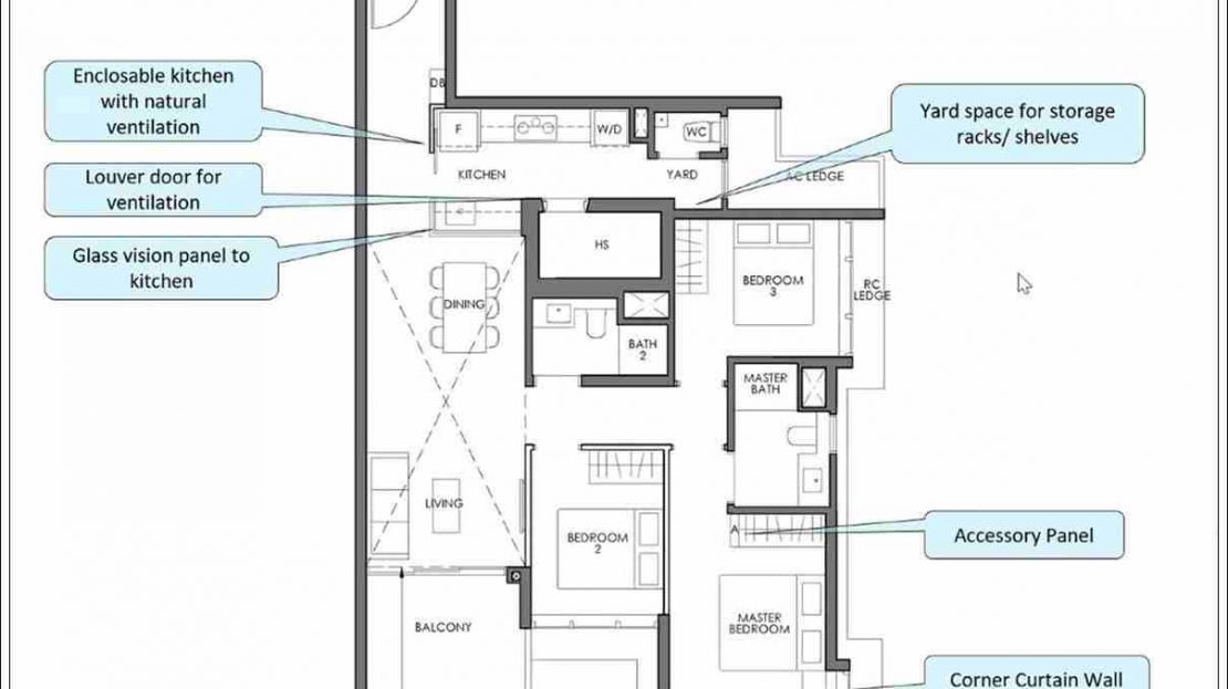 Sky Eden - Type C1 3BR Floor Plan