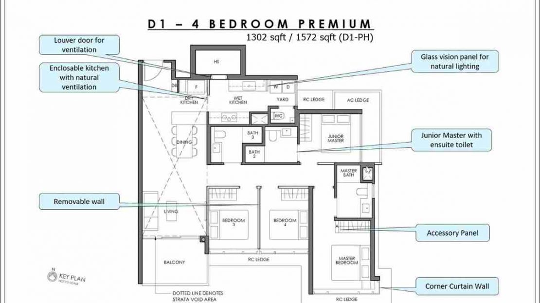 Sky Eden - Type D1 4 BR Floor Plan