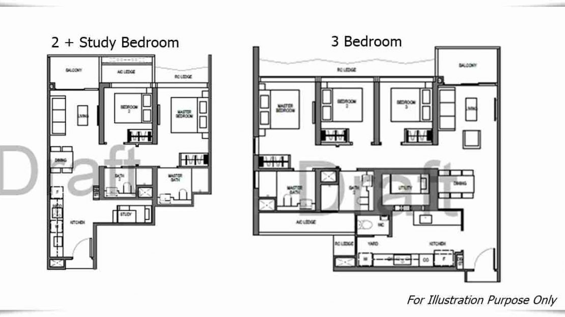 Blossom by The Park-2 BR+S and 3 Bedder