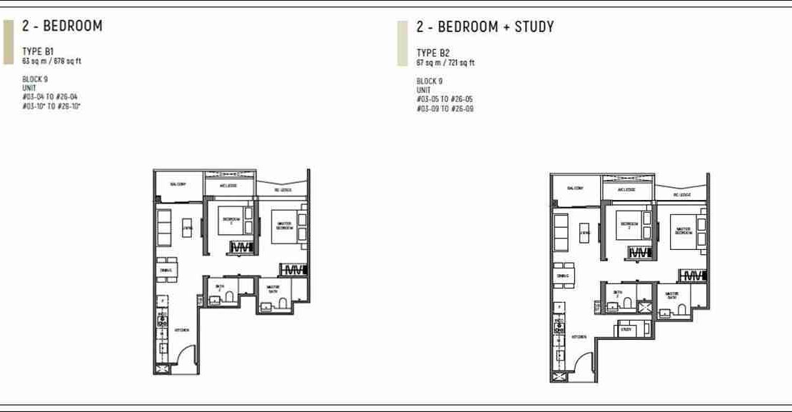 Blossom by The Park-2BR +Study